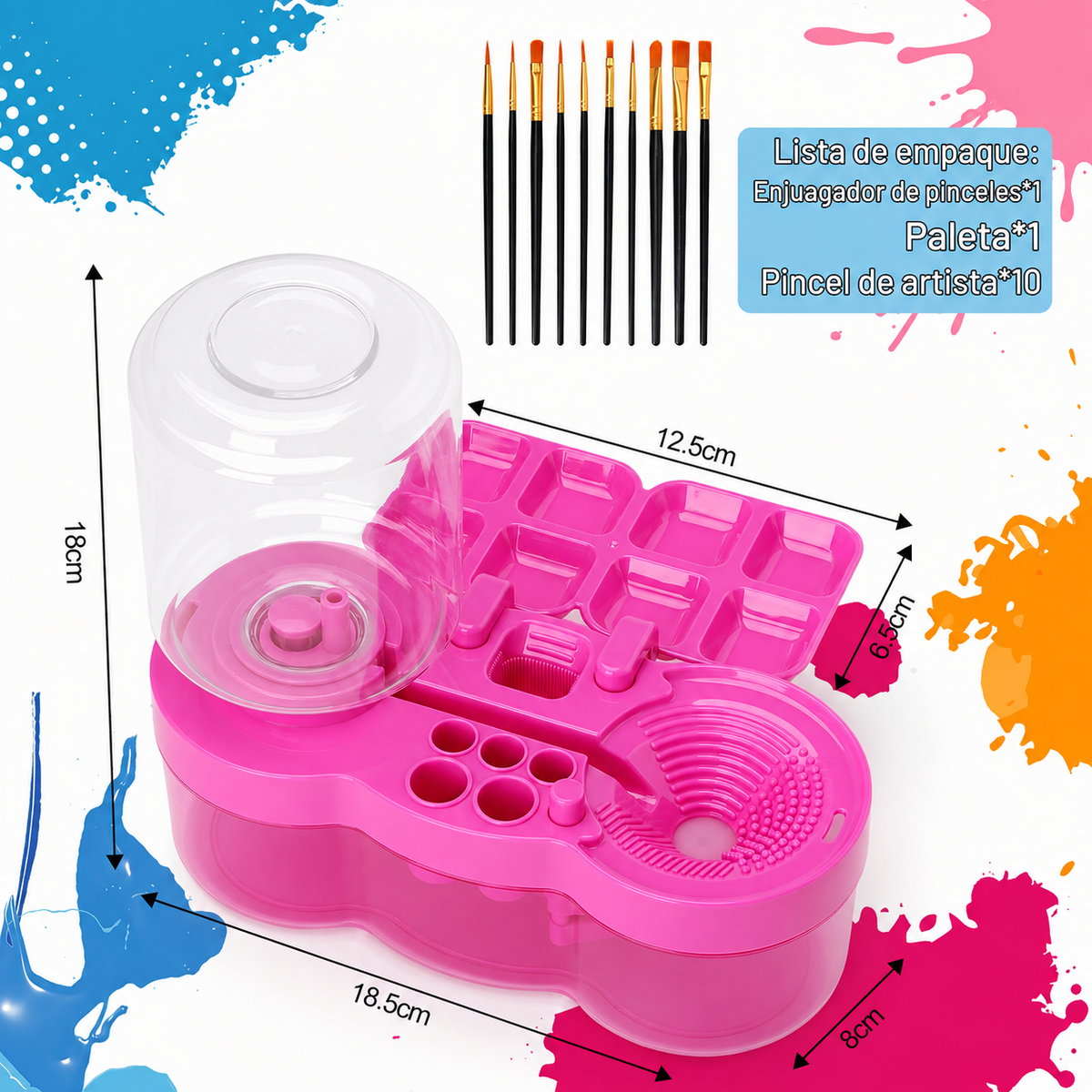 Kit Limpia Pinceles Automático 6 en 1