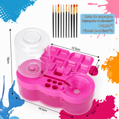 Kit Limpia Pinceles Automático 6 en 1