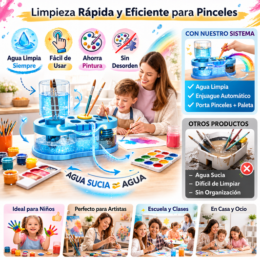 Kit Limpia Pinceles Automático 6 en 1