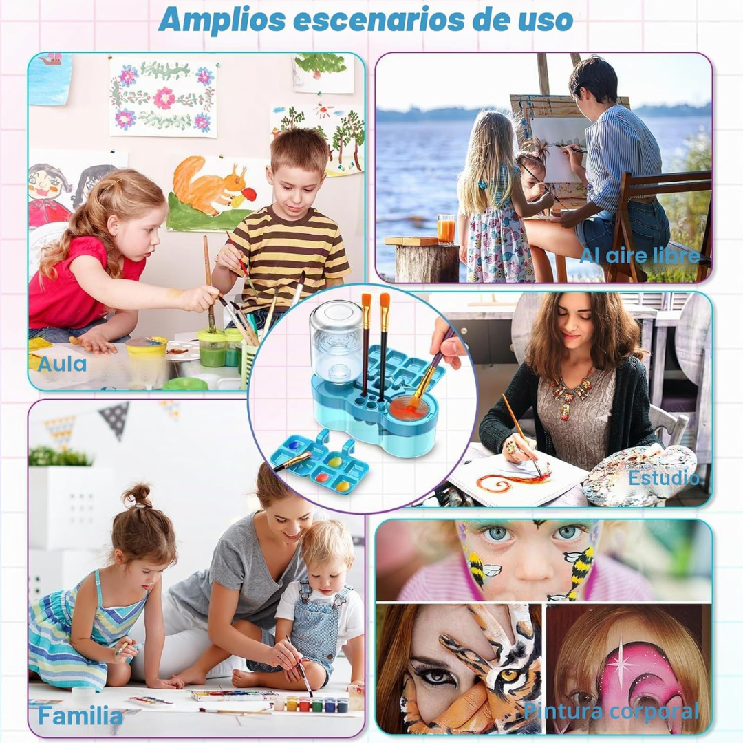 Kit Limpia Pinceles Automático 6 en 1